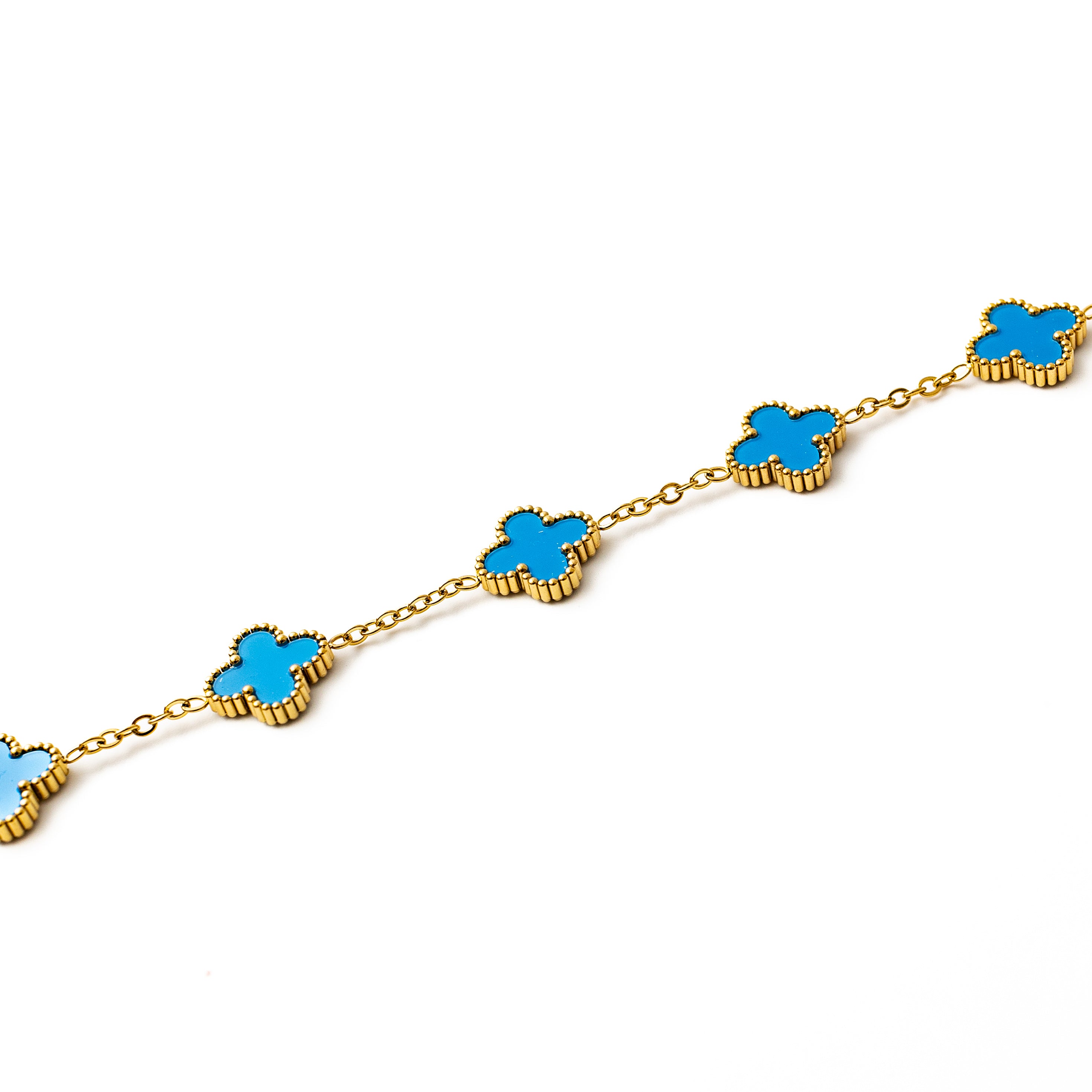 Clover Bracelet (Gold/Blue)