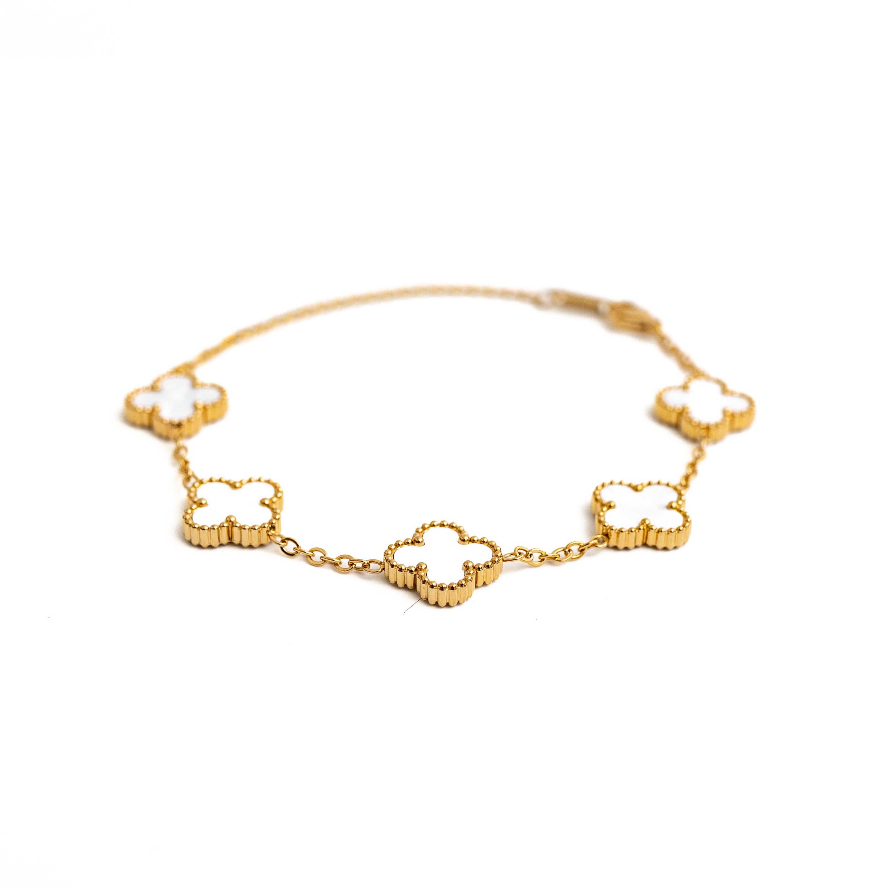 Clover Bracelet (Gold/White)