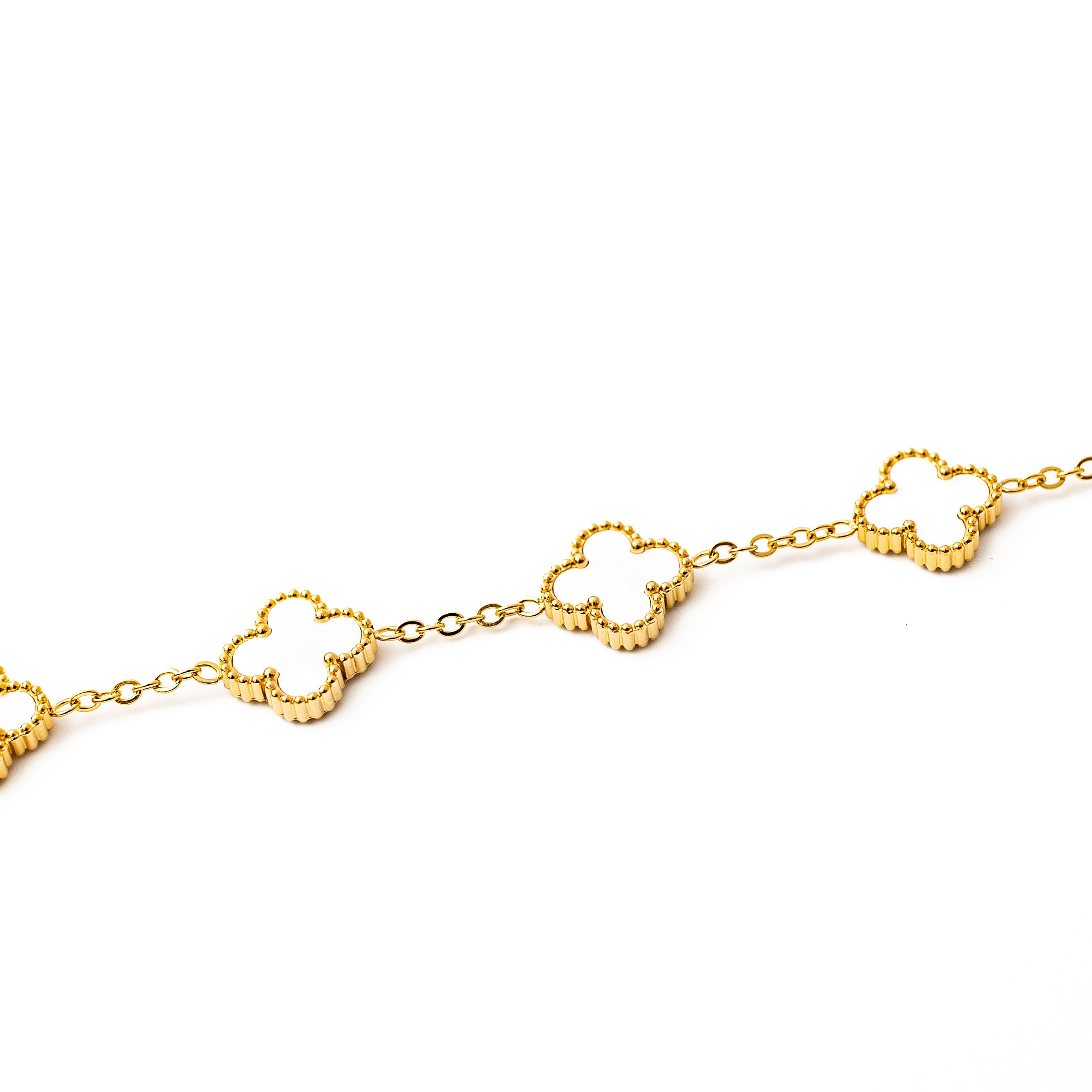 Clover Bracelet (Gold/White)