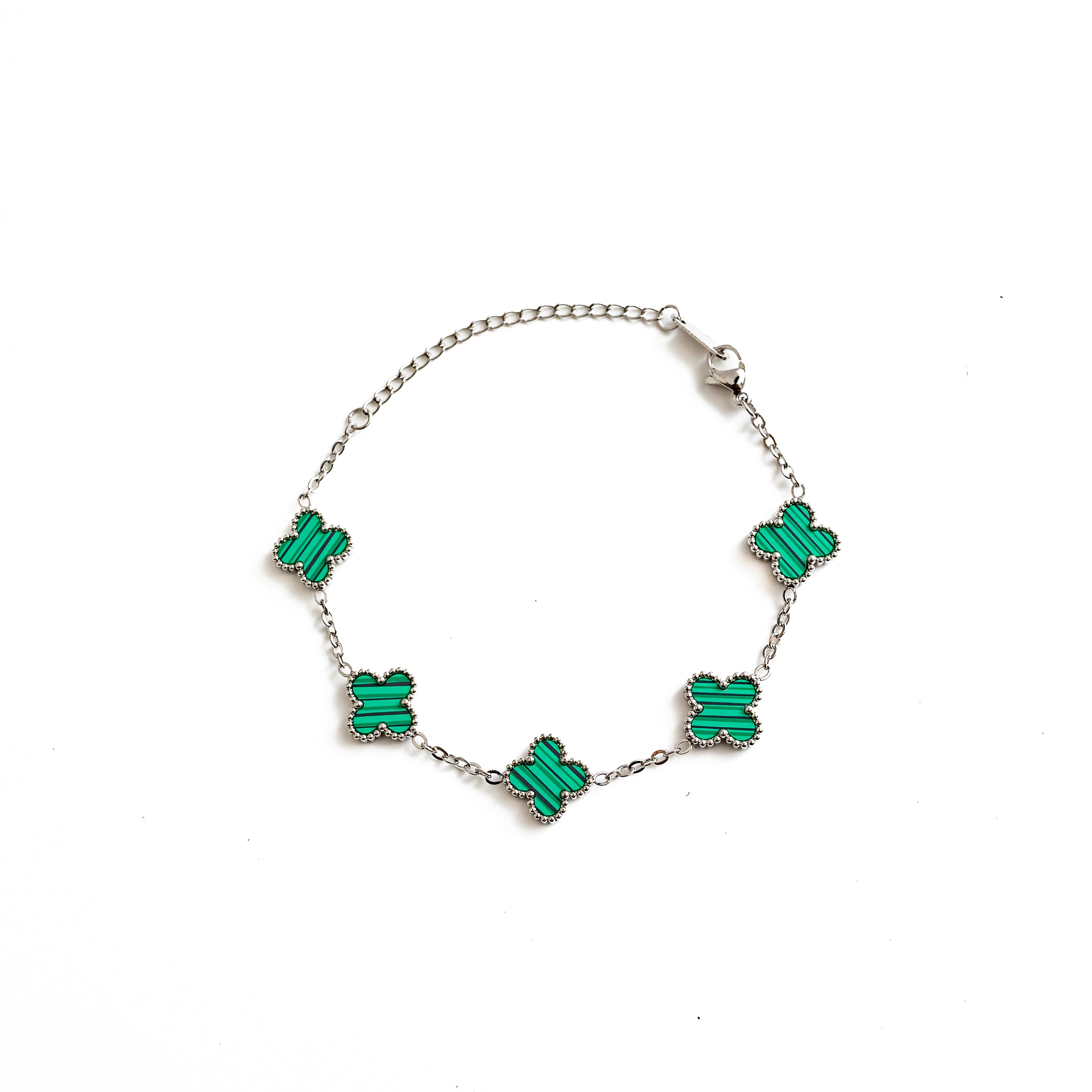 Clover Bracelet (Silver/Green)