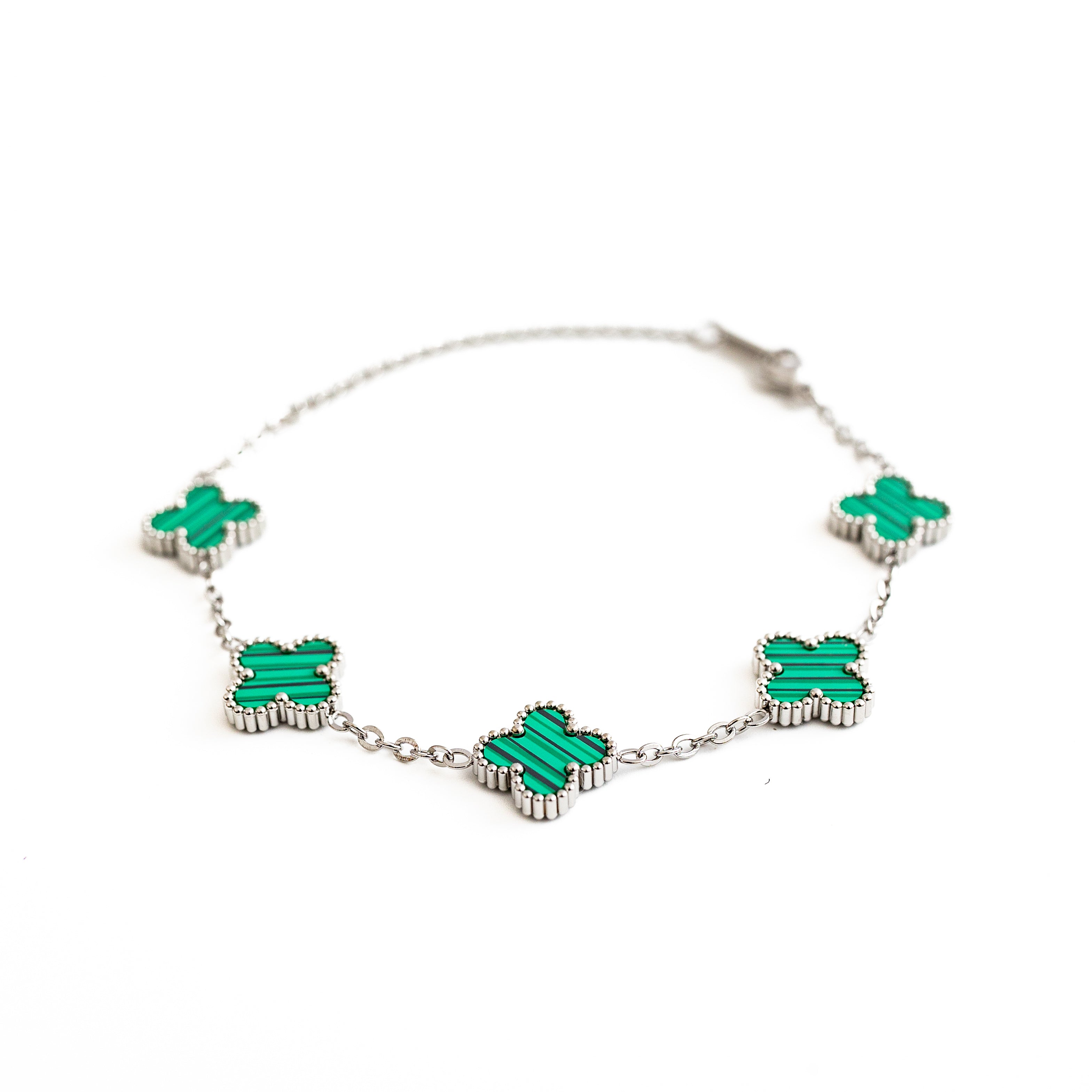 Clover Bracelet (Silver/Green)