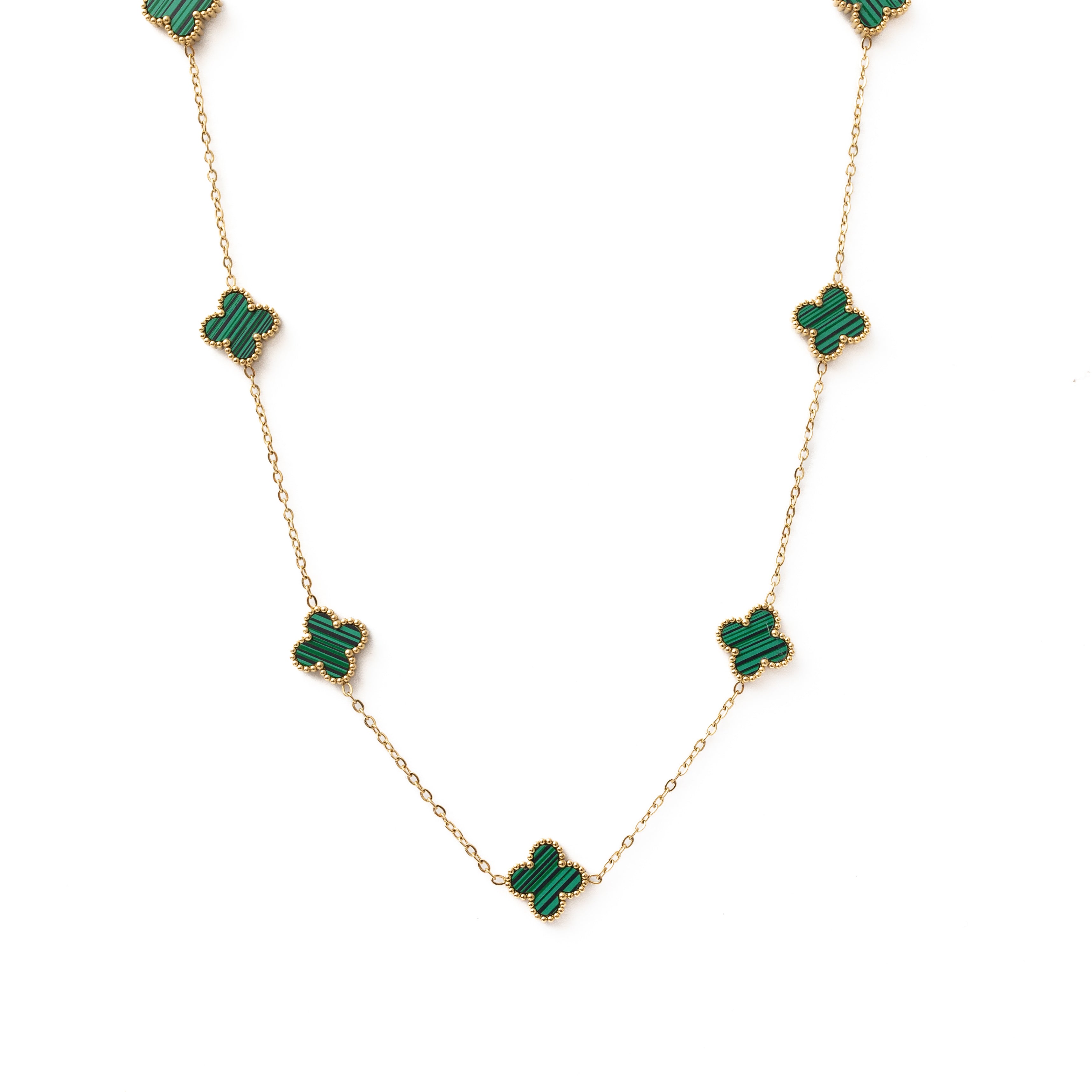 Clover Necklace (Gold/Green)