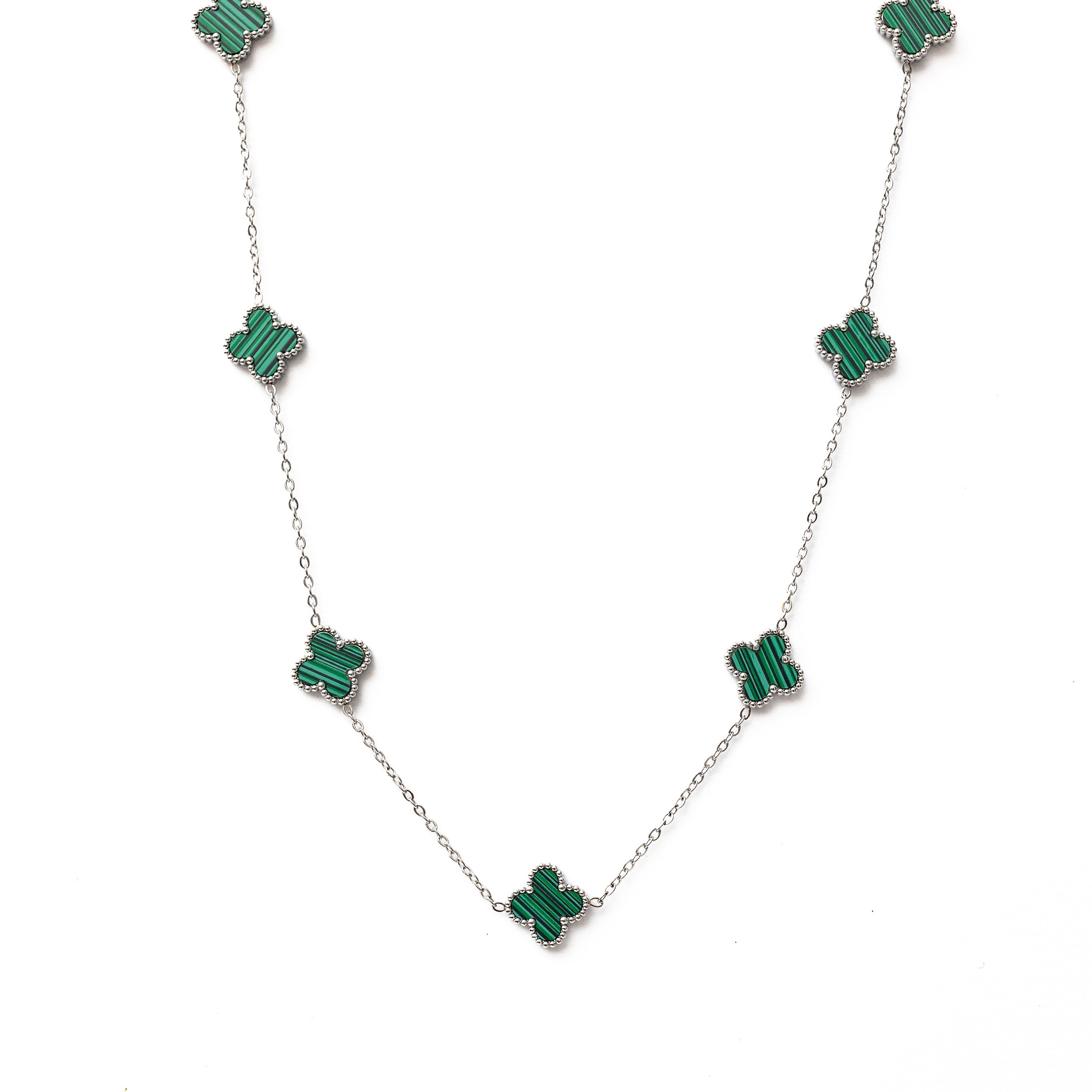 Clover Necklace (Silver/Green)