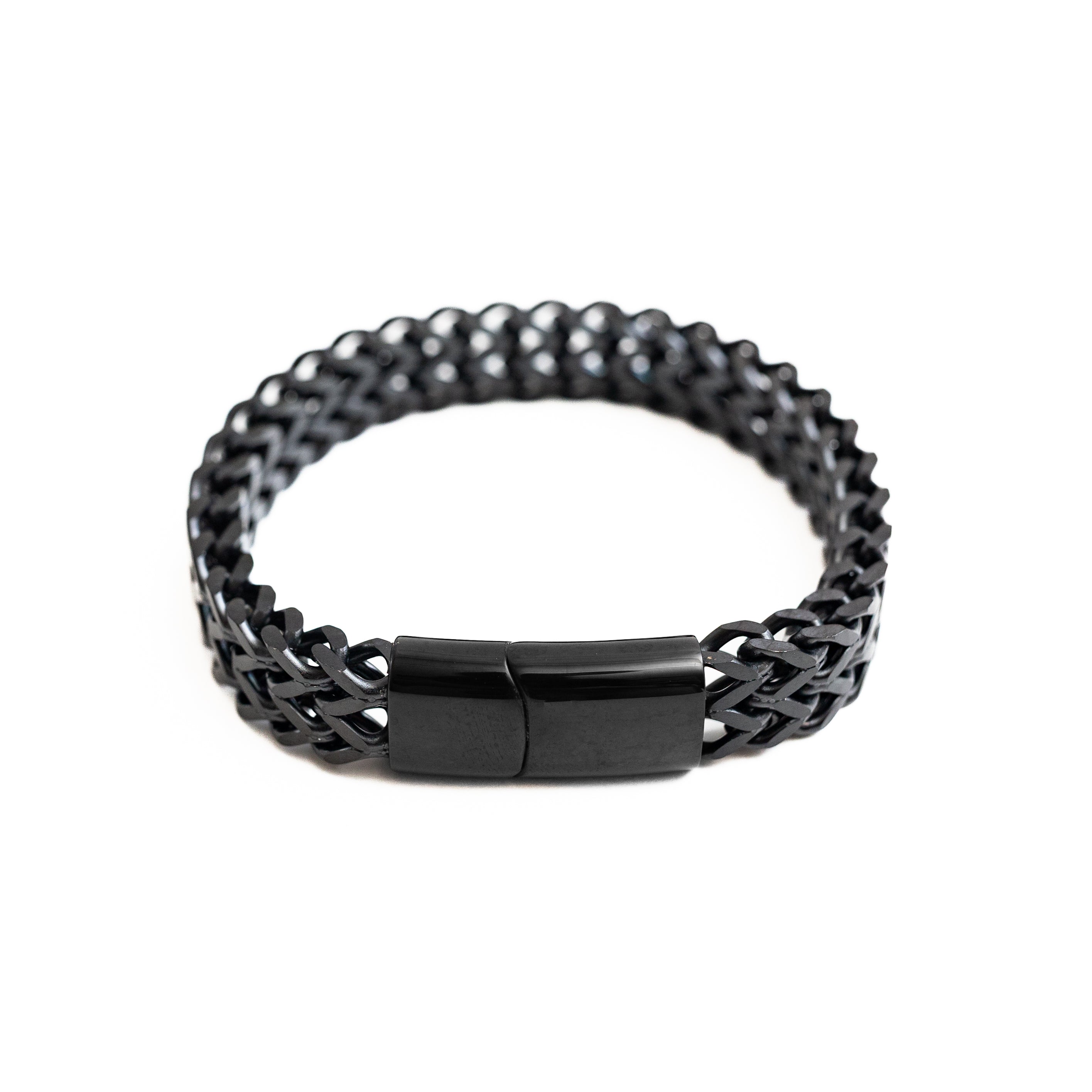 Double Row Cuban Bracelet (Black)
