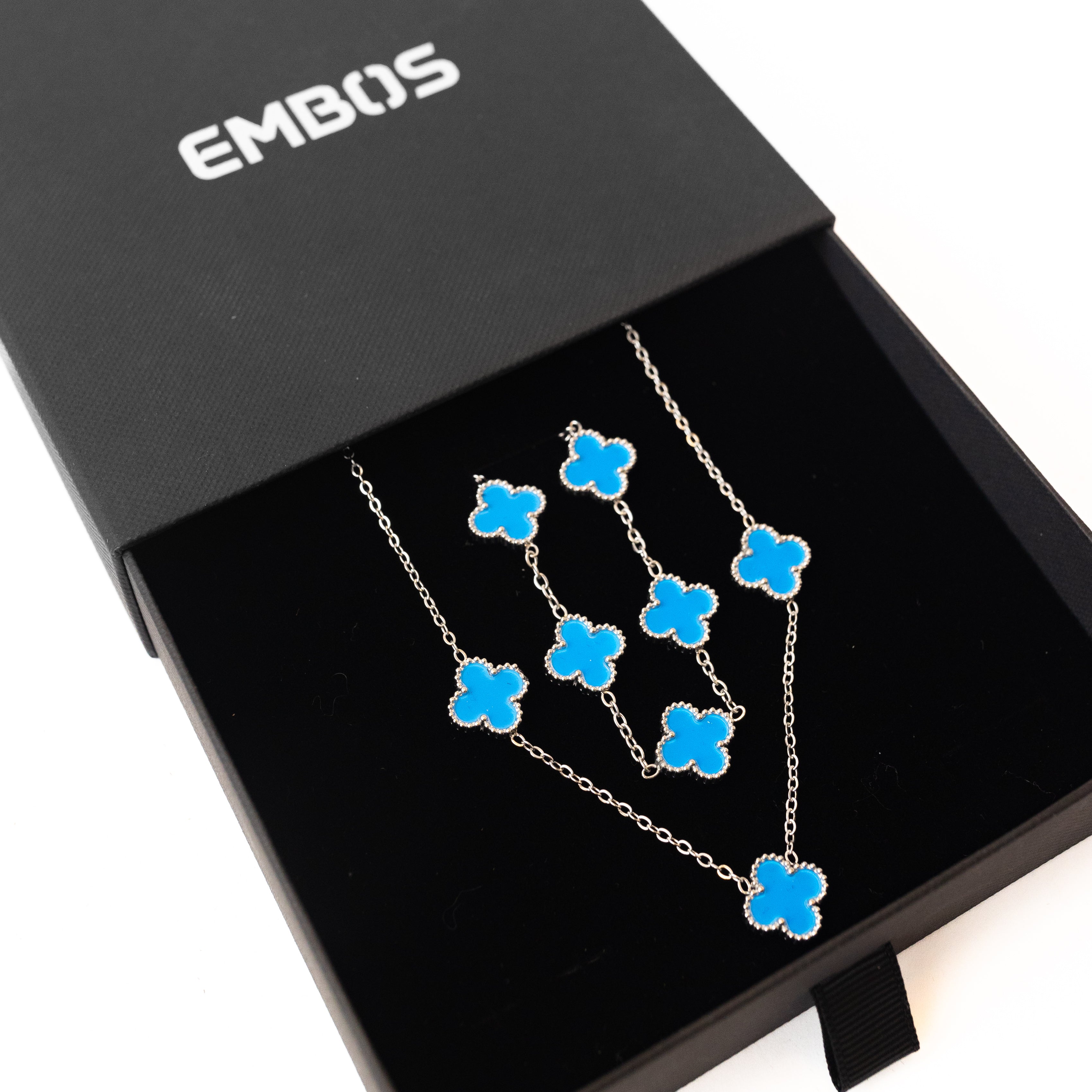 Clover Gift Set (Silver/Blue)