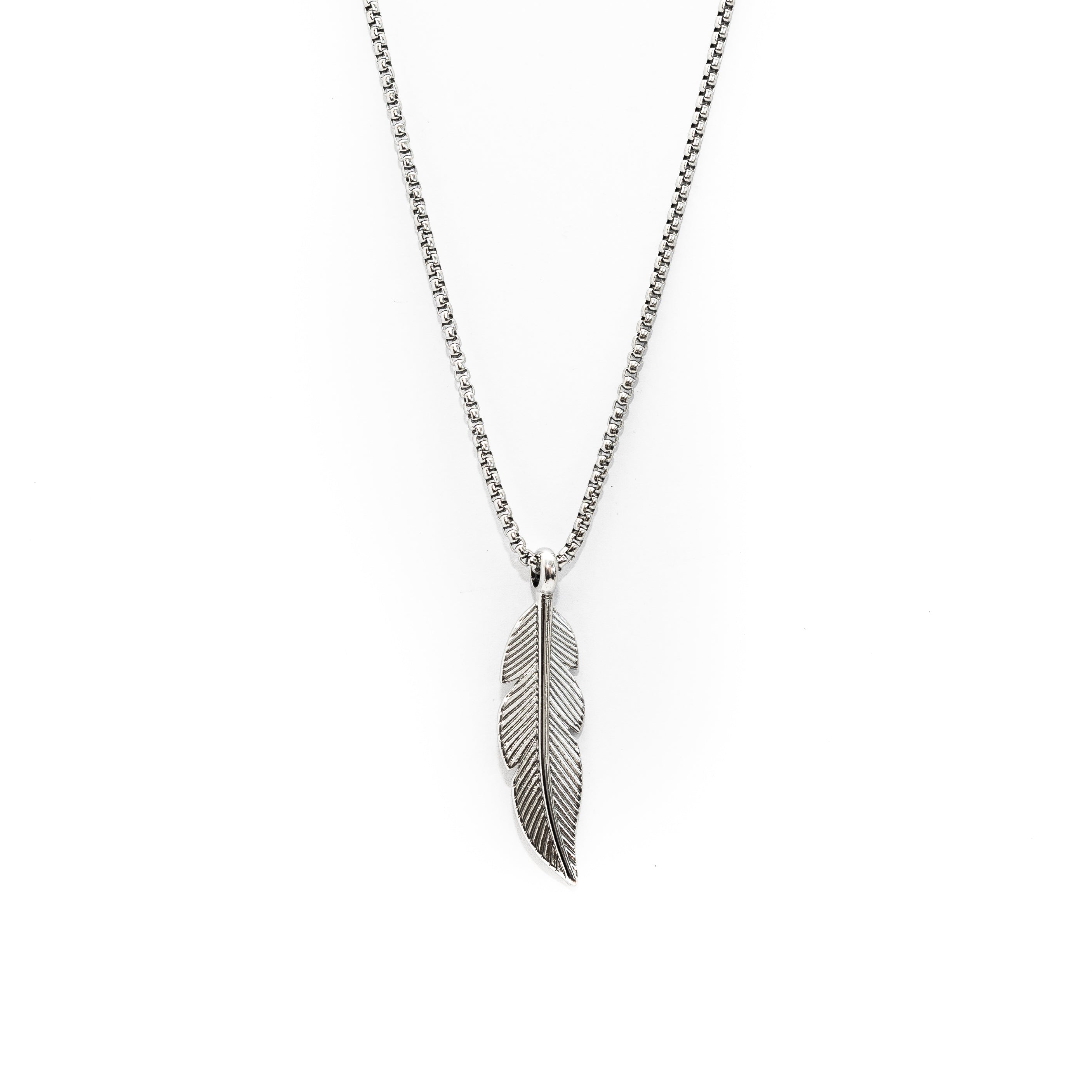 Large Feather Pendant (Silver)