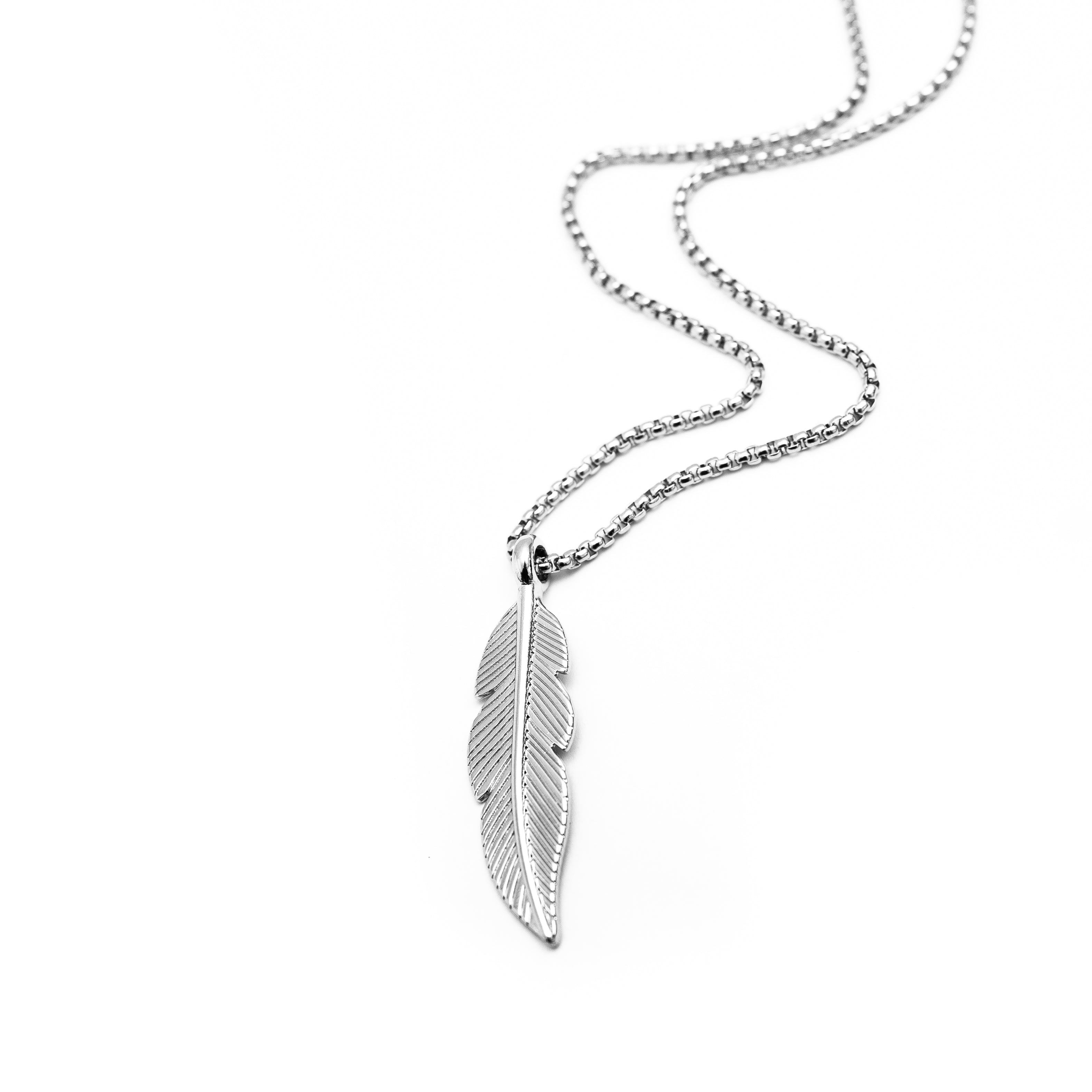 Large Feather Pendant (Silver)