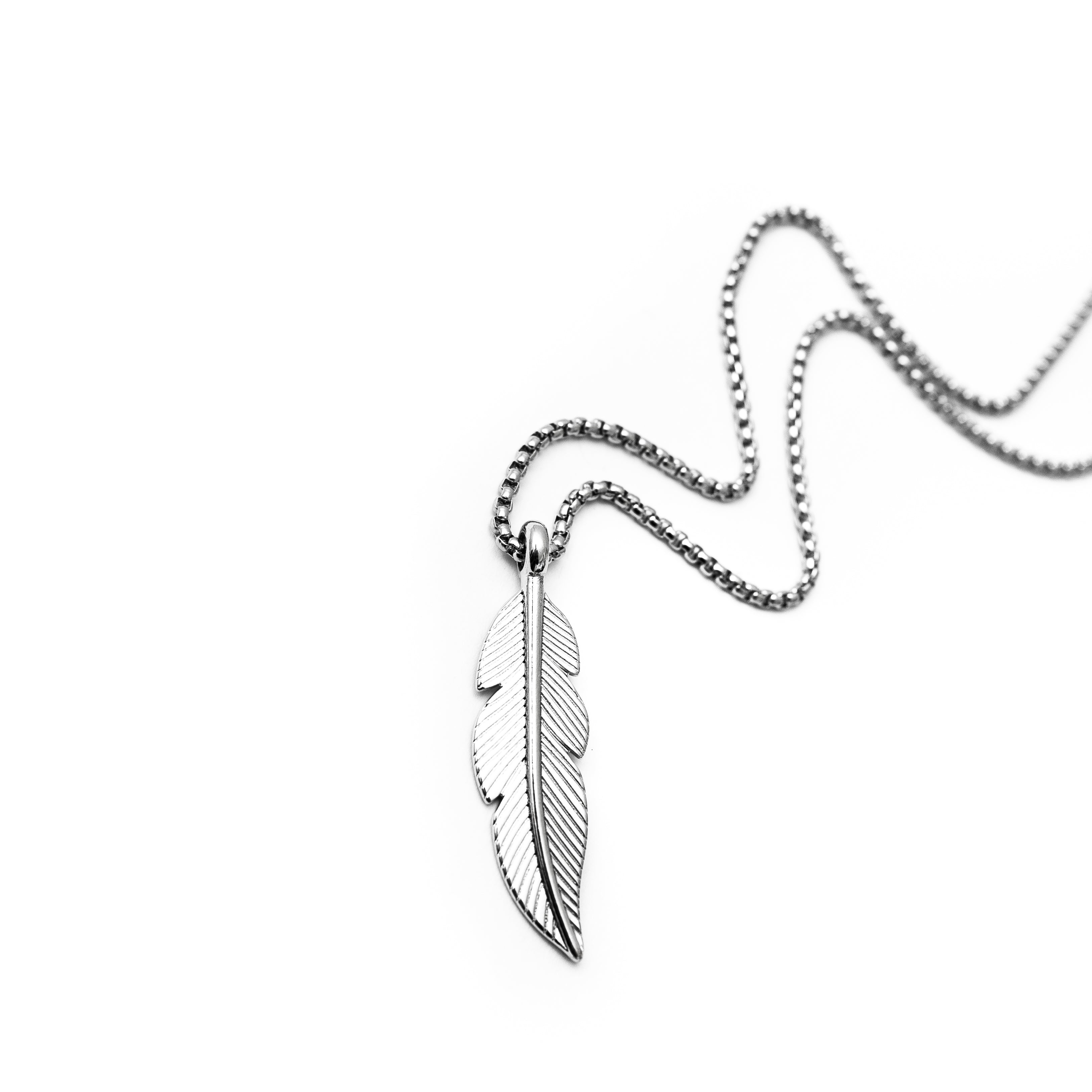 Large Feather Pendant (Silver)