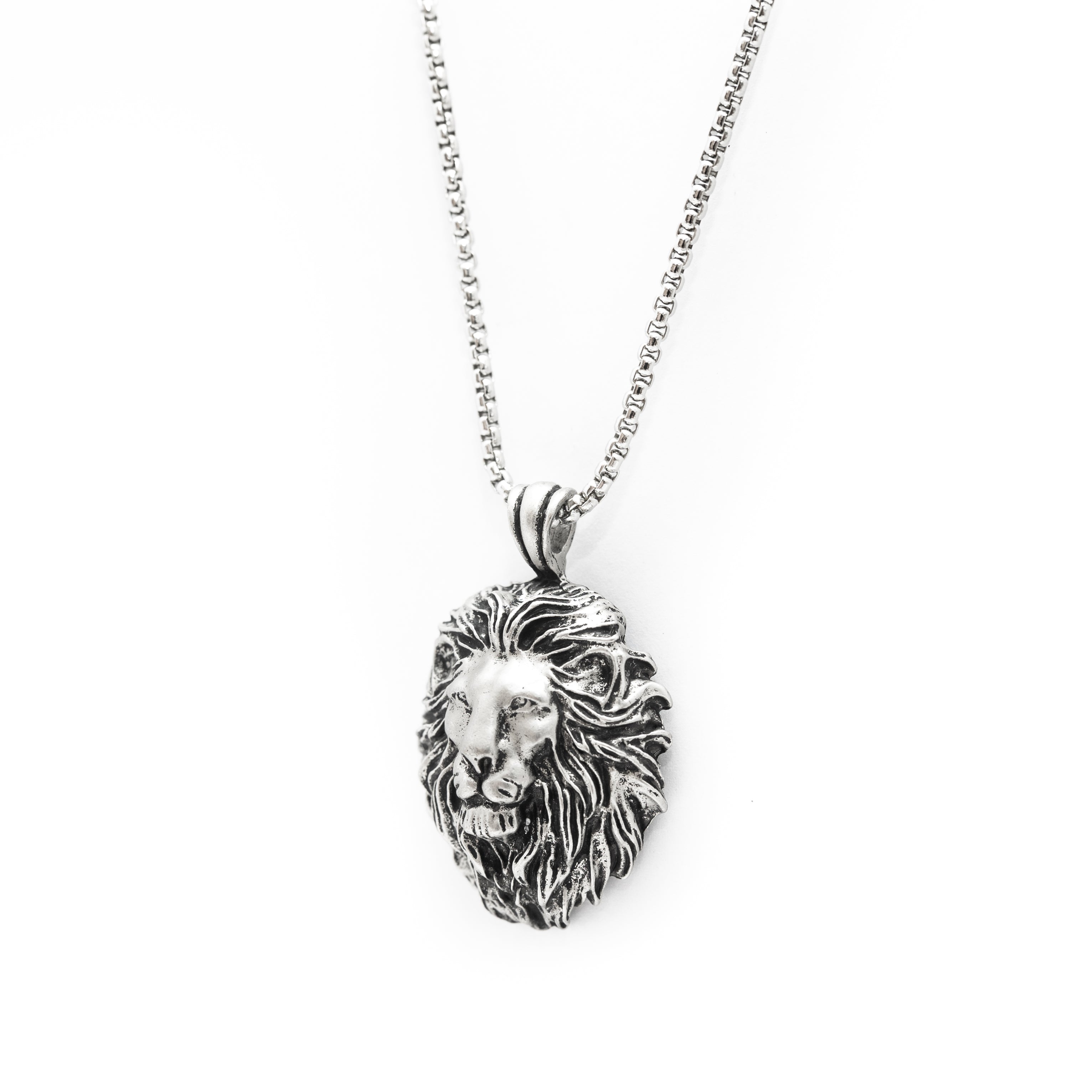 Large Lion Pendant (Silver)