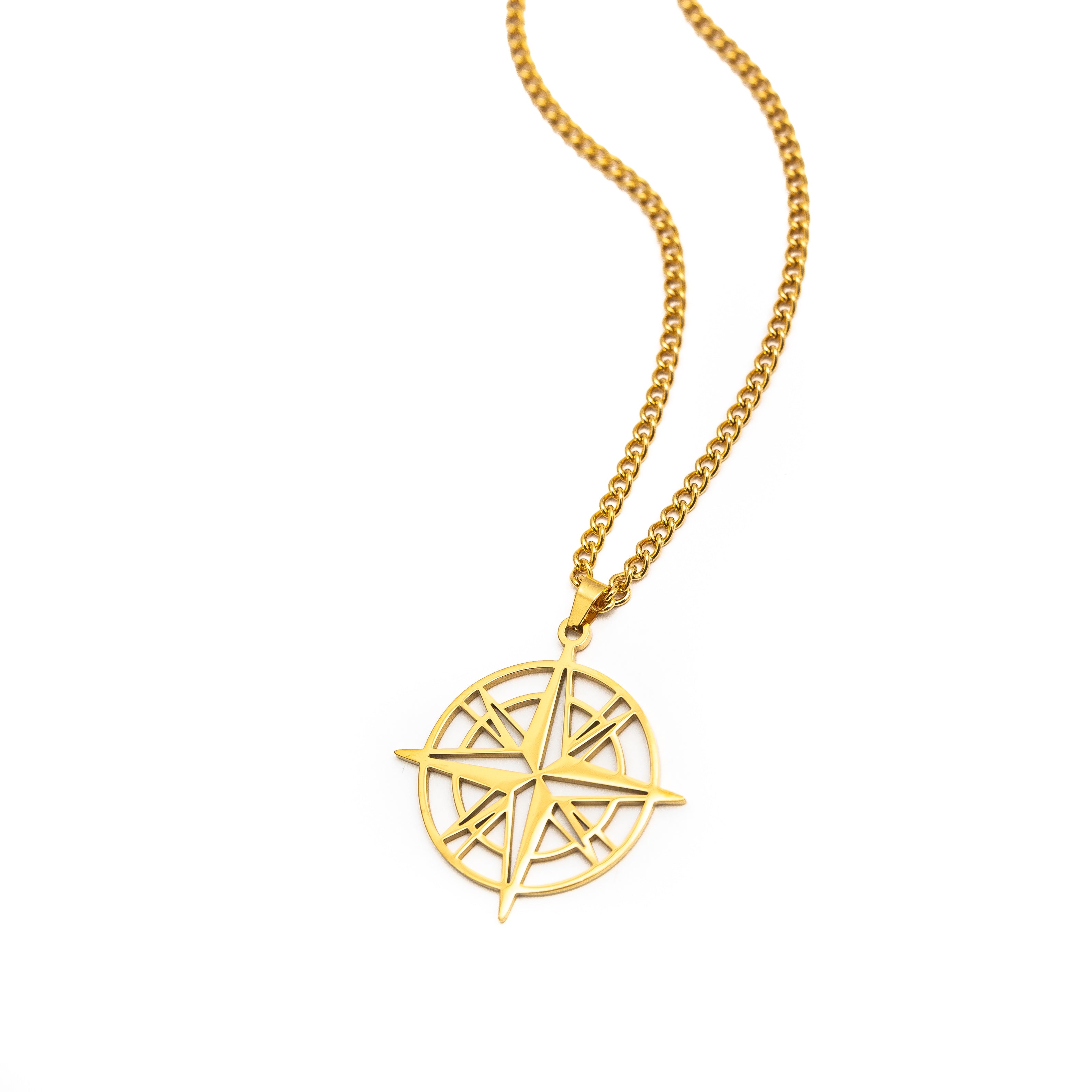 North Star Compass Pendant (Gold)