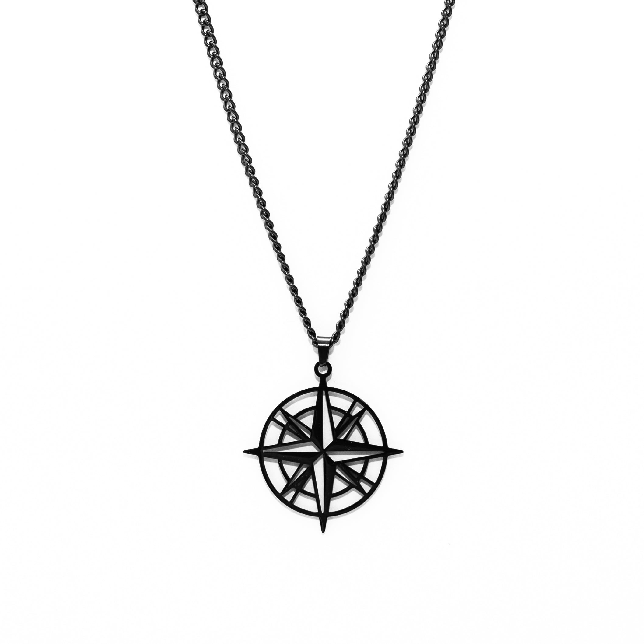 North Star Compass Pendant (Black)