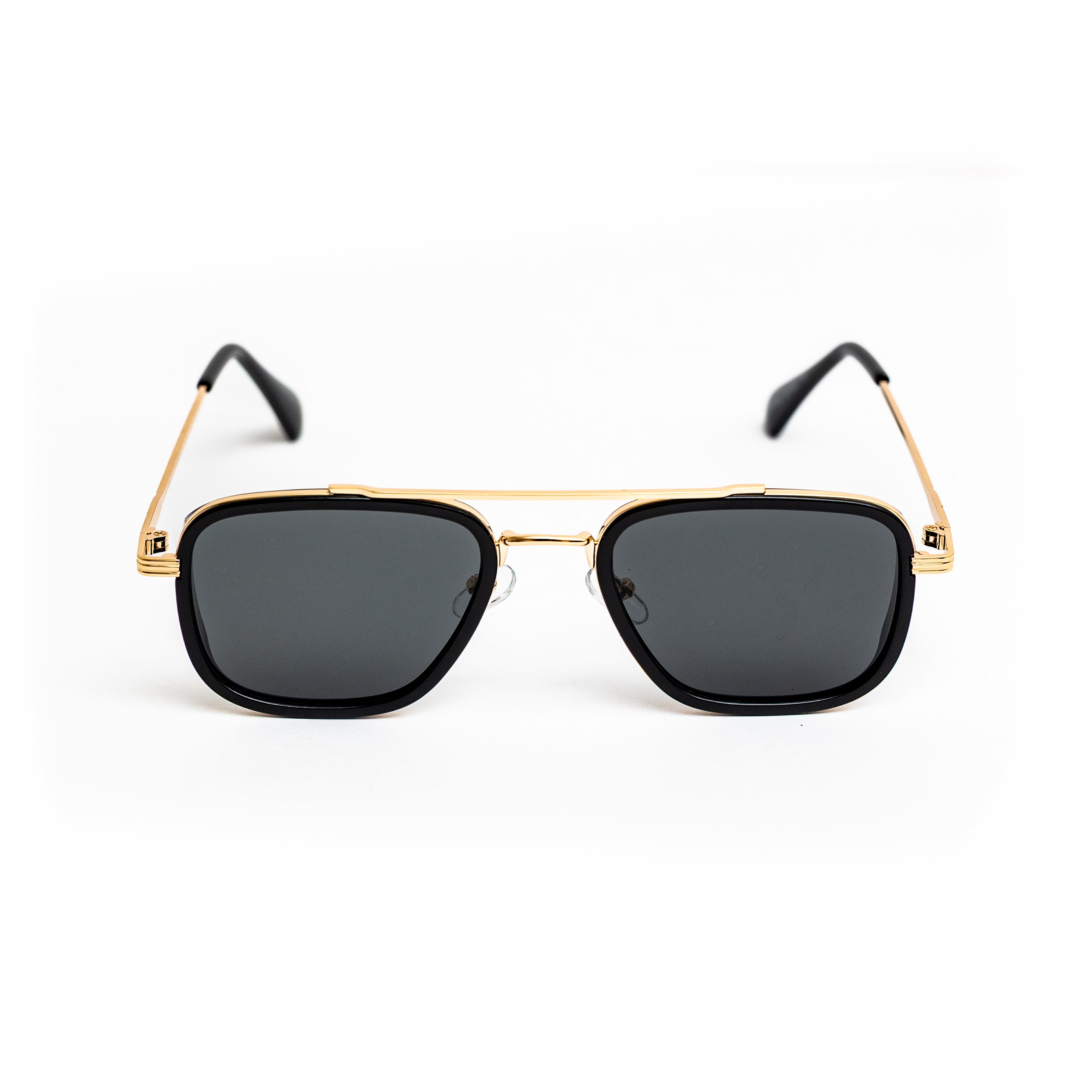 Gold Double Bridge Shades (Black Lens)