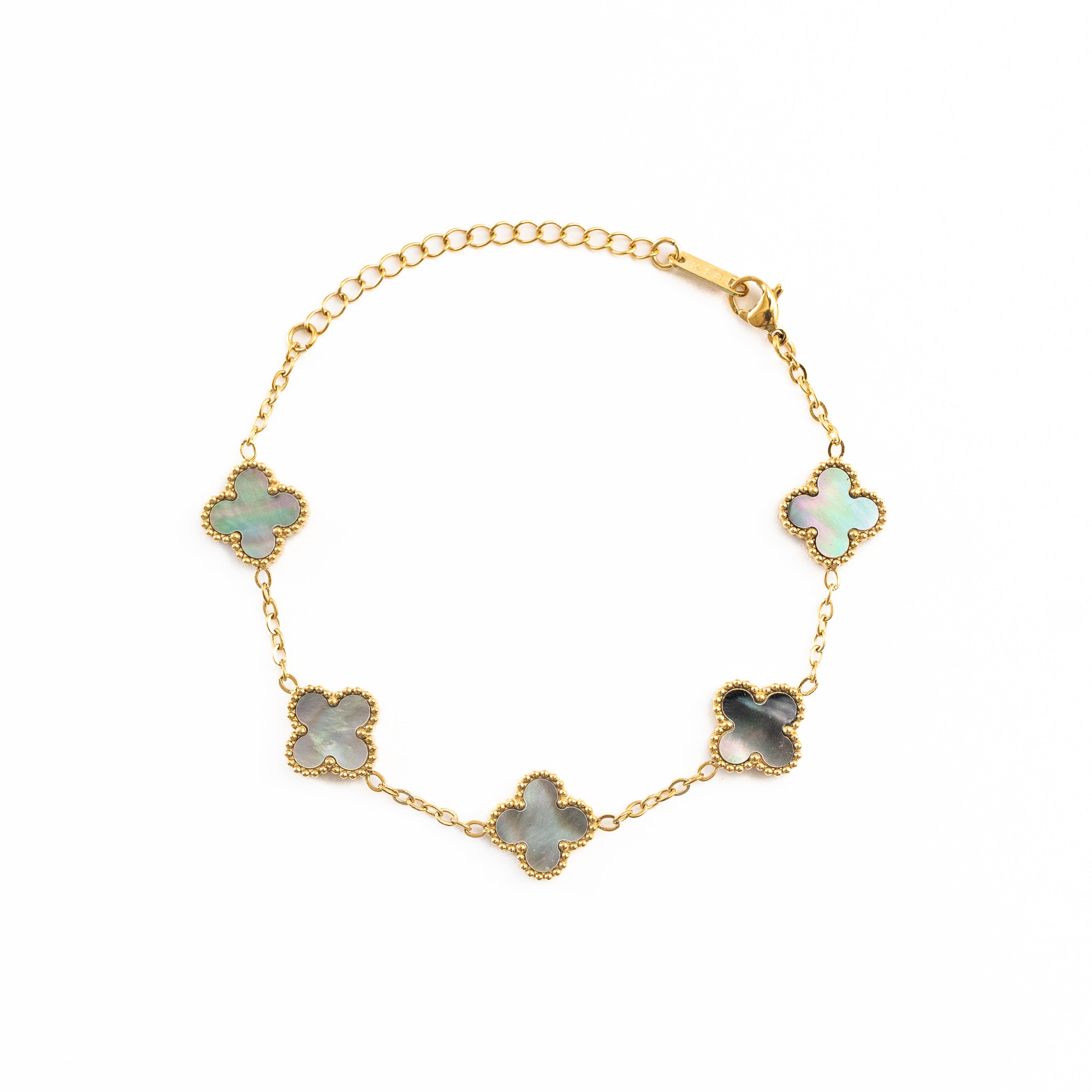 Gold Shine Clover Bracelet (Black)