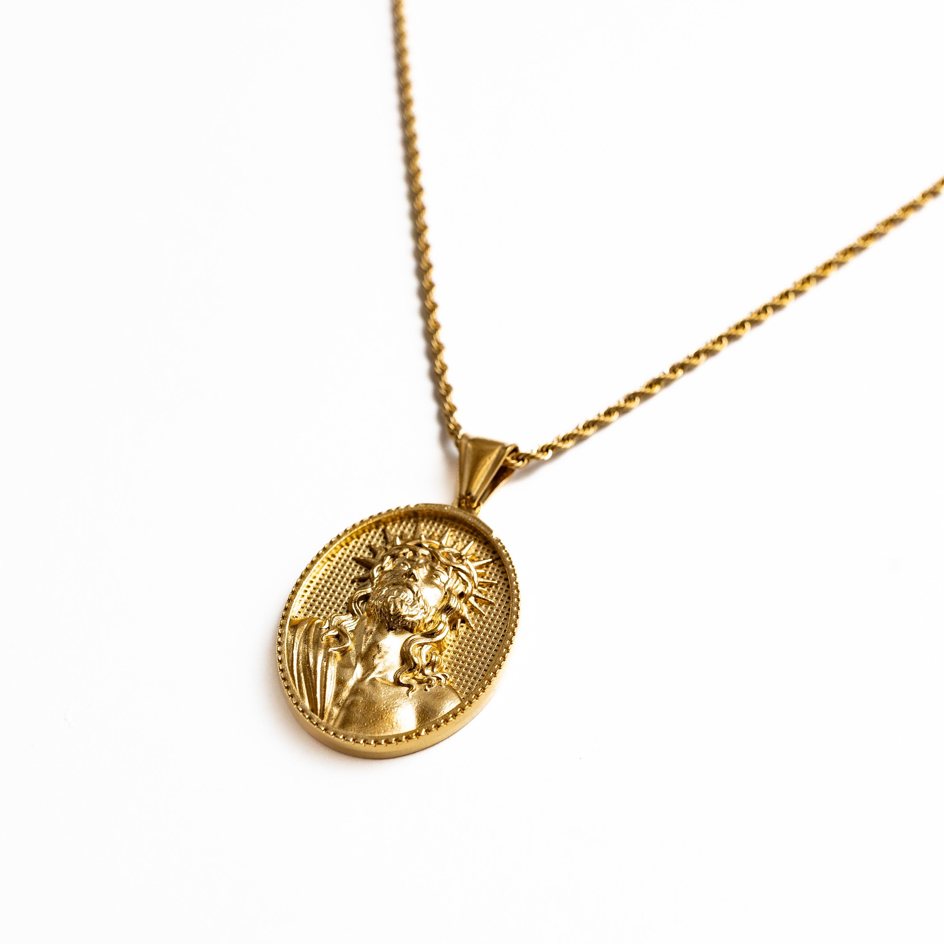 Jesus Coin Pendant (Gold)