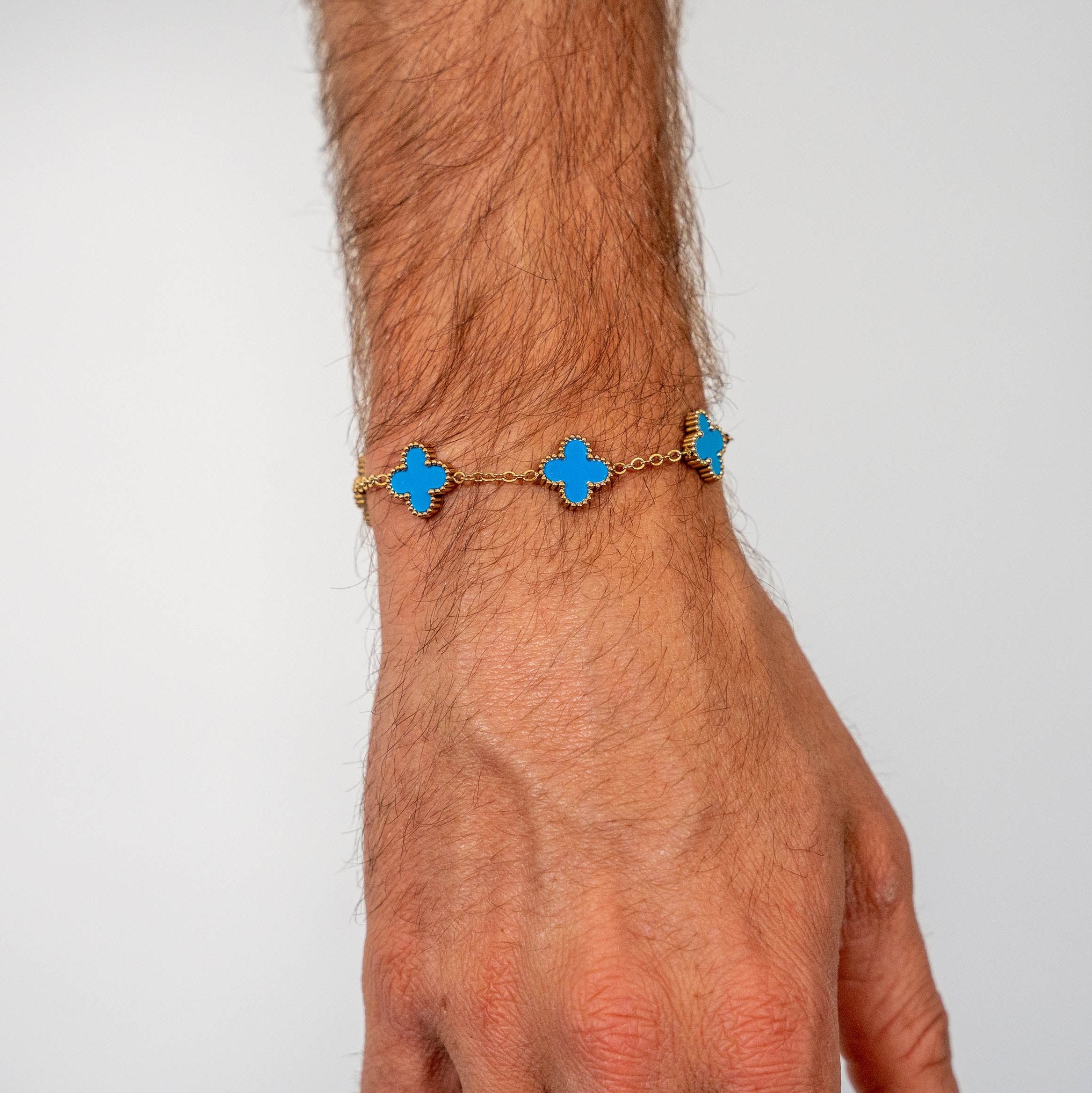 Clover Bracelet (Gold/Blue)