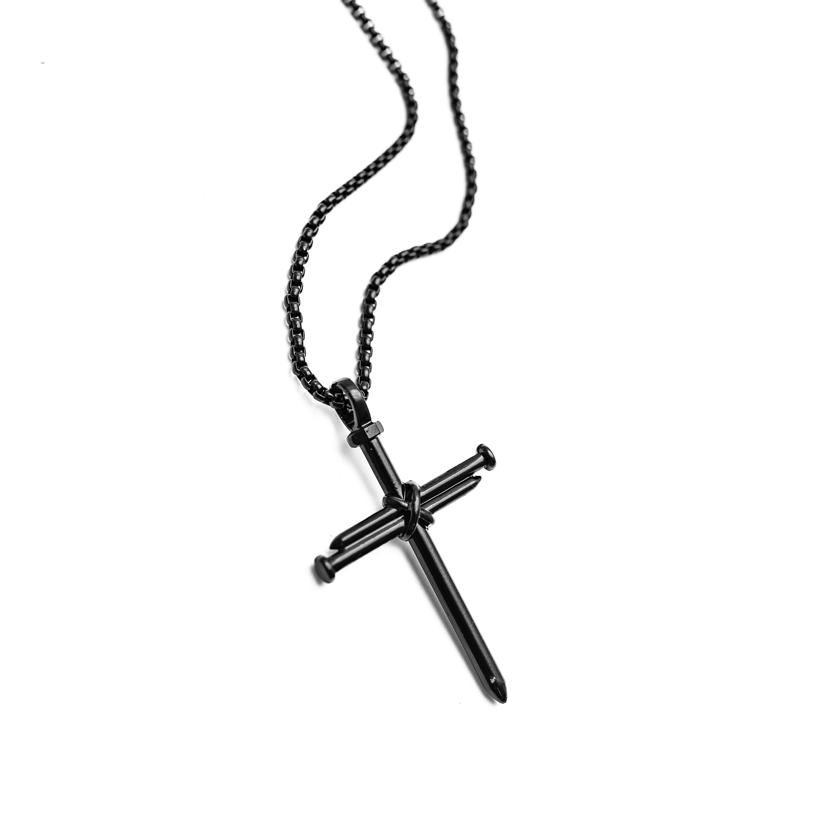 Nail Cross Pendant (Black)