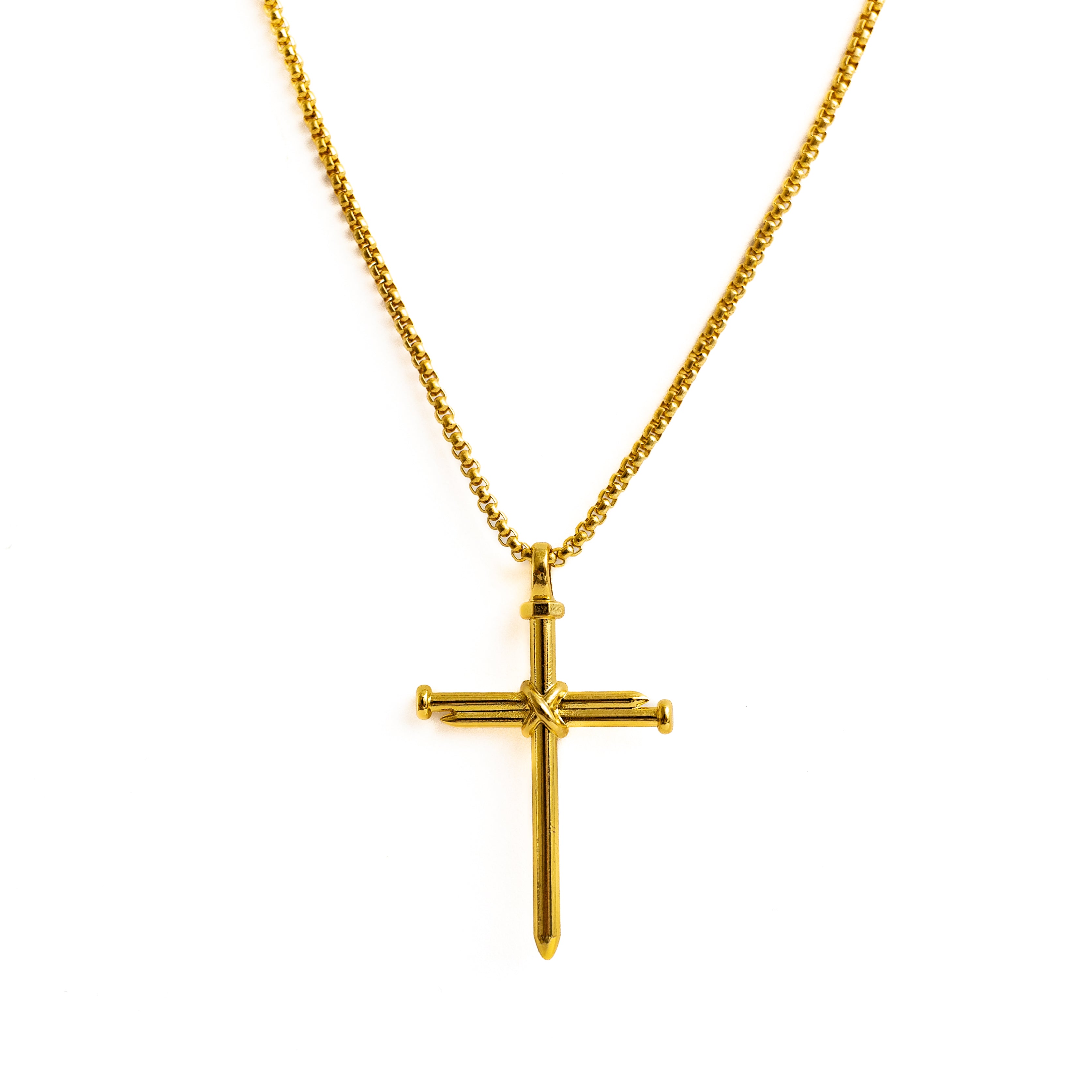 Nail Cross Pendant (Gold)