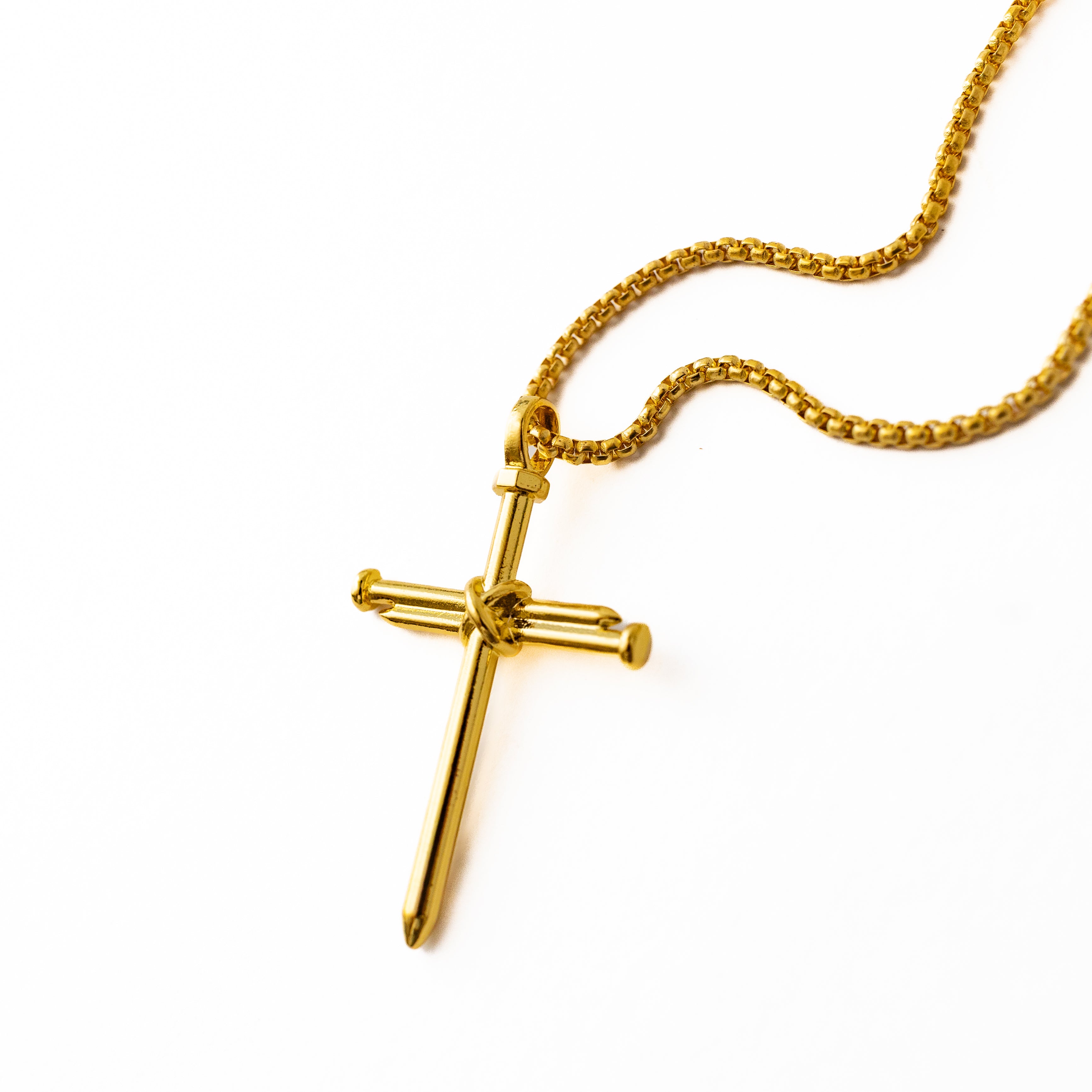 Nail Cross Pendant (Gold)