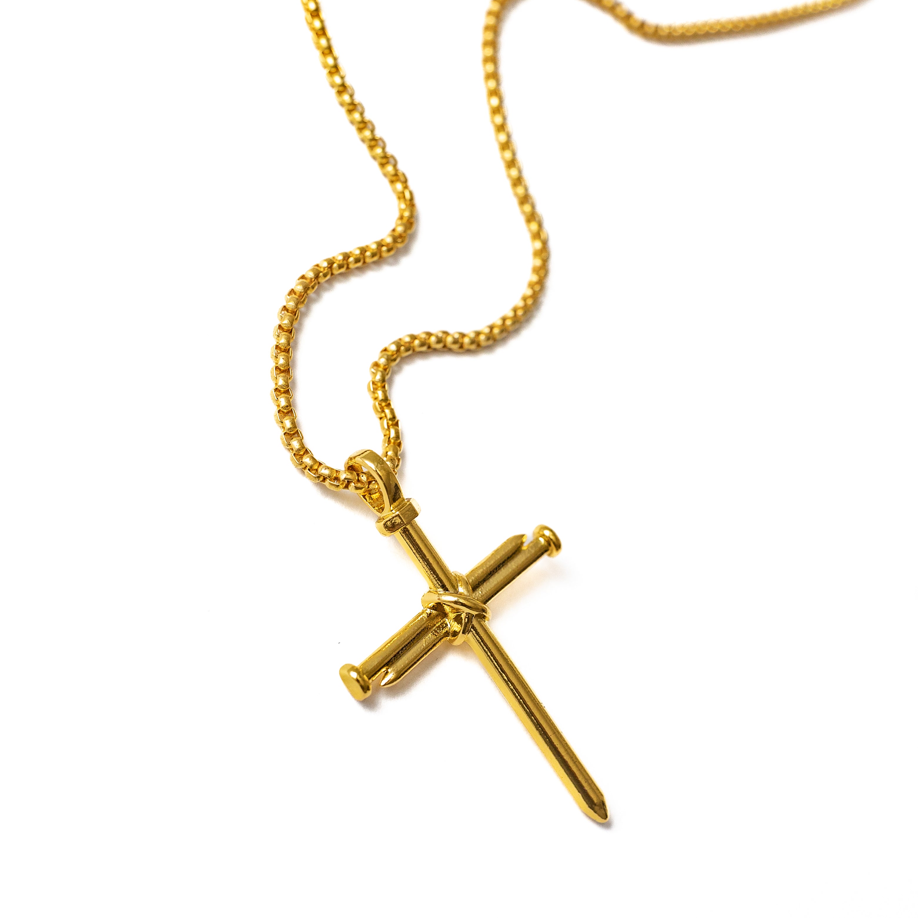 Nail Cross Pendant (Gold)
