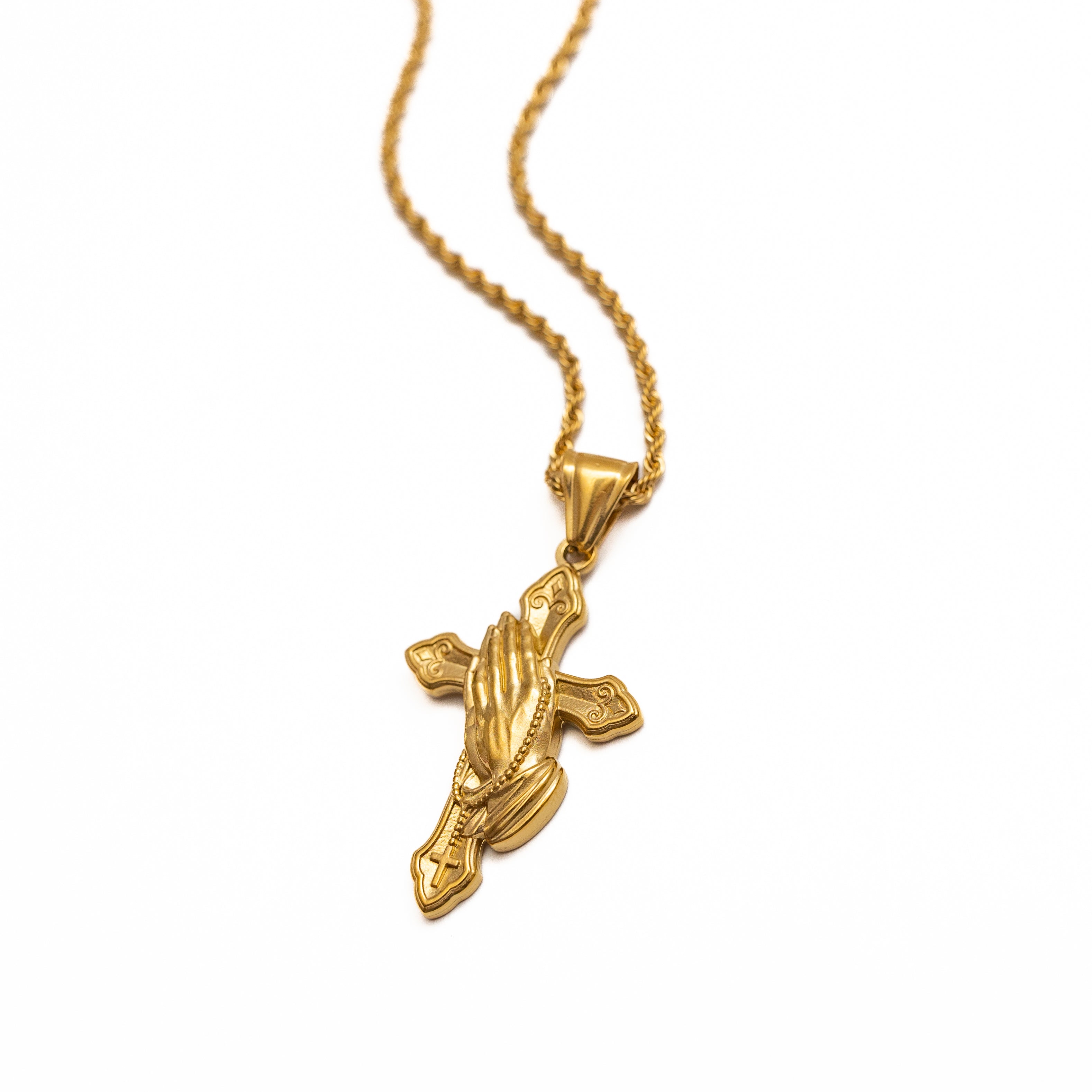 Prayer Cross Pendant (Gold)
