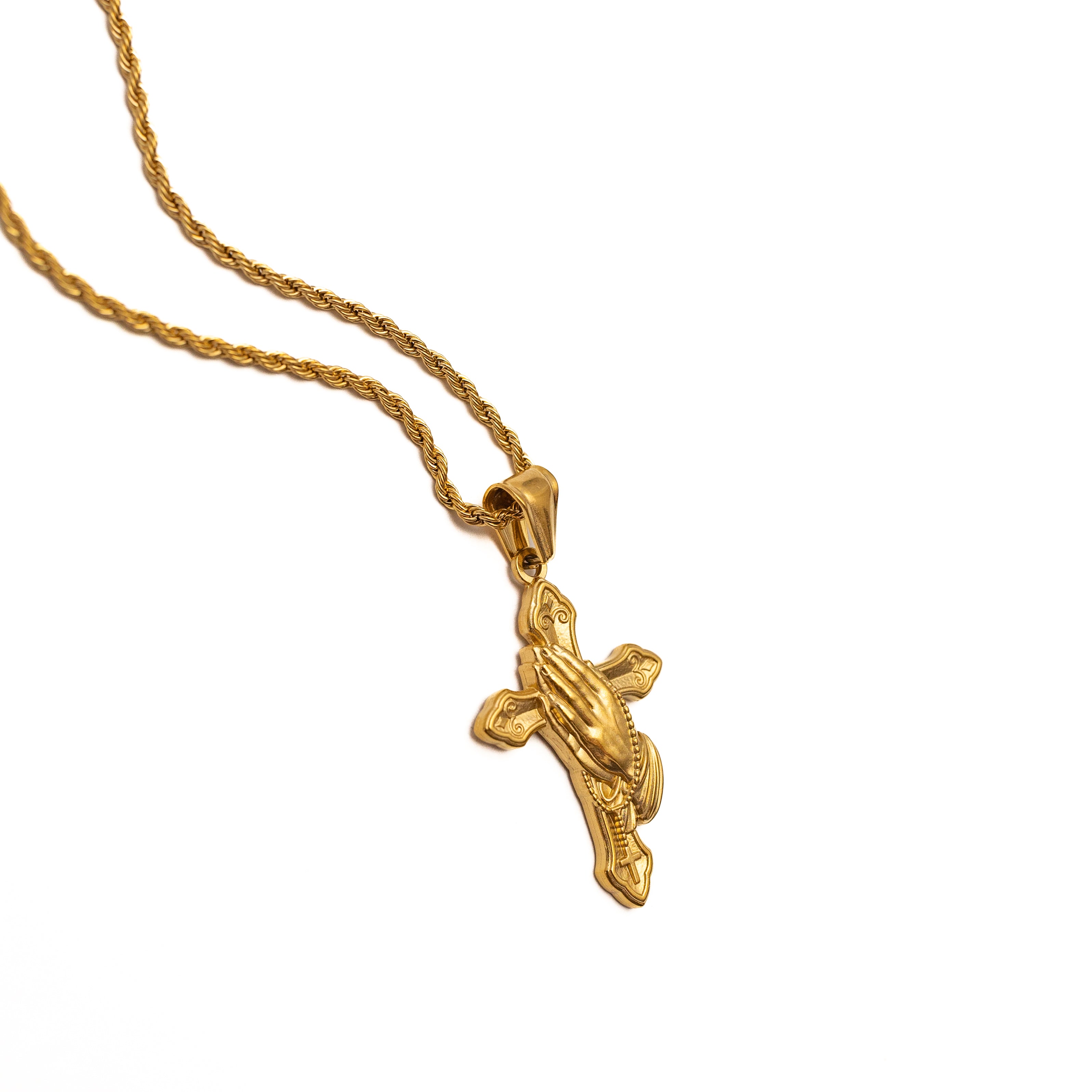 Prayer Cross Pendant (Gold)