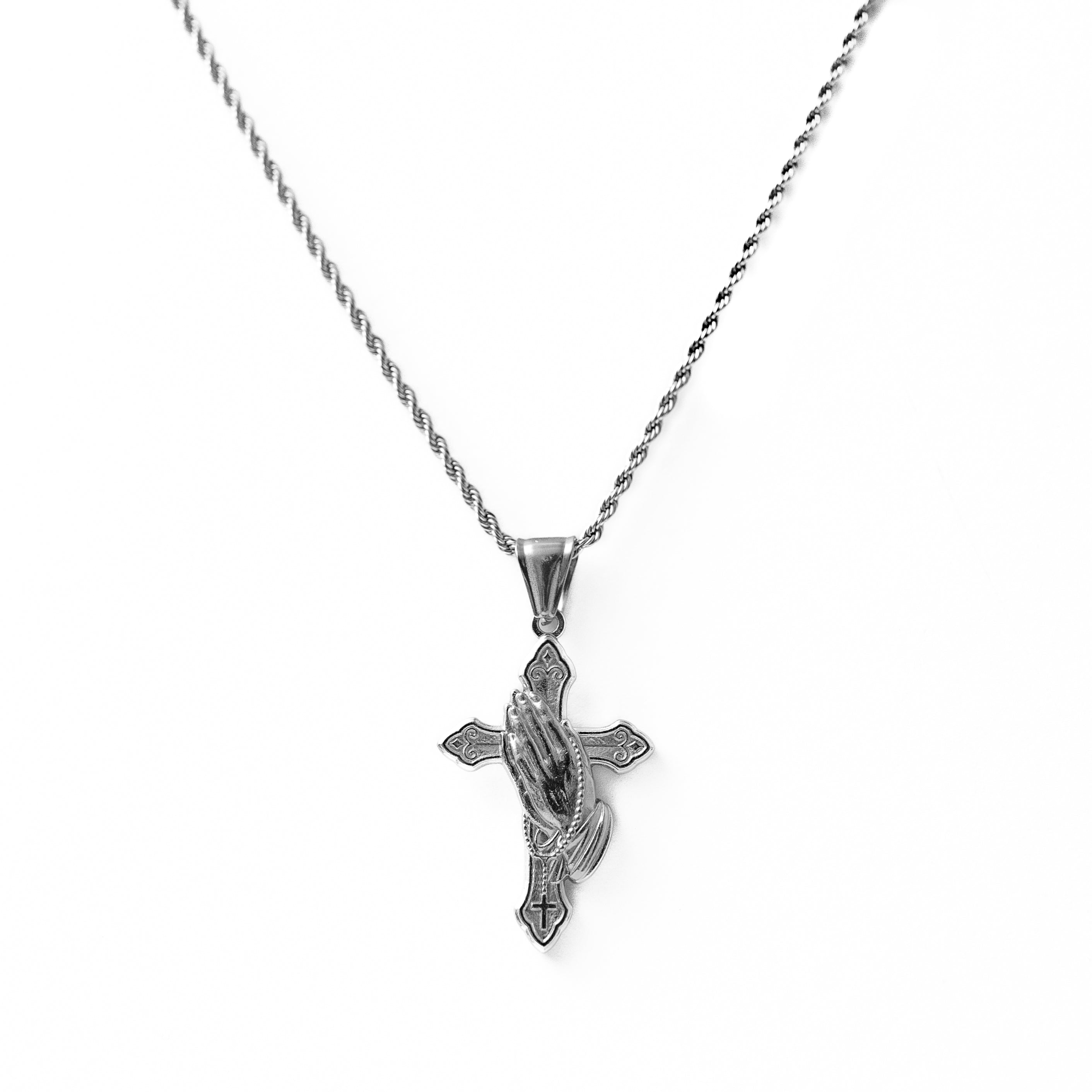 Prayer Cross Pendant (Silver)