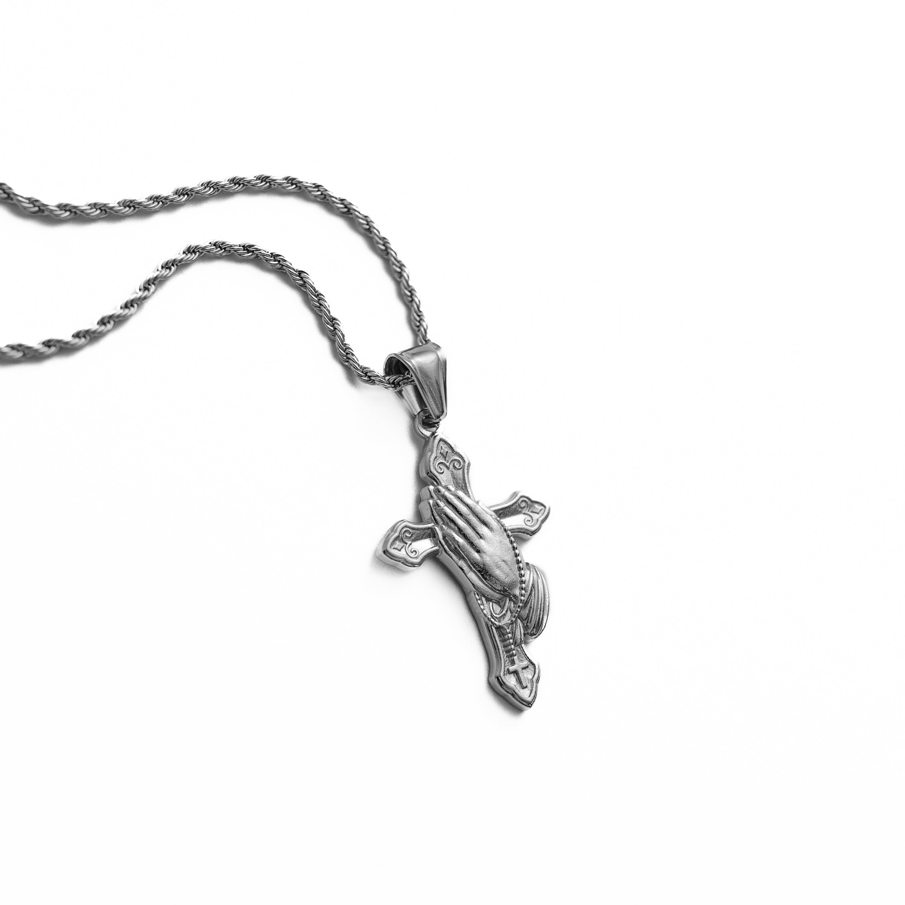 Prayer Cross Pendant (Silver)