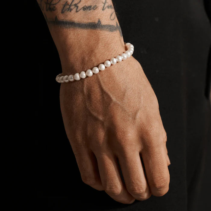 6mm Freshwater Pearl Bracelet (Silver)