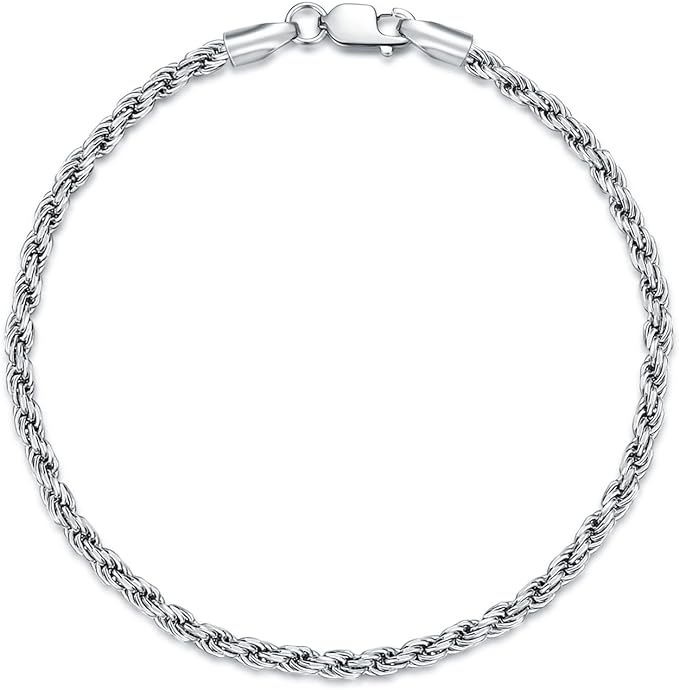 3mm Rope Bracelet (Silver)