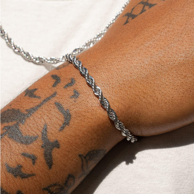 6mm Rope Bracelet (Silver)