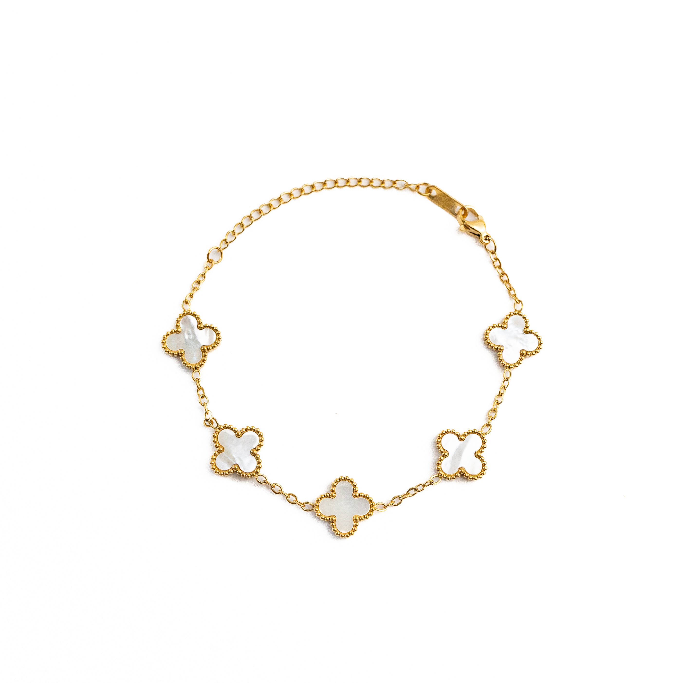 Gold Shine Clover Bracelet (Silver)
