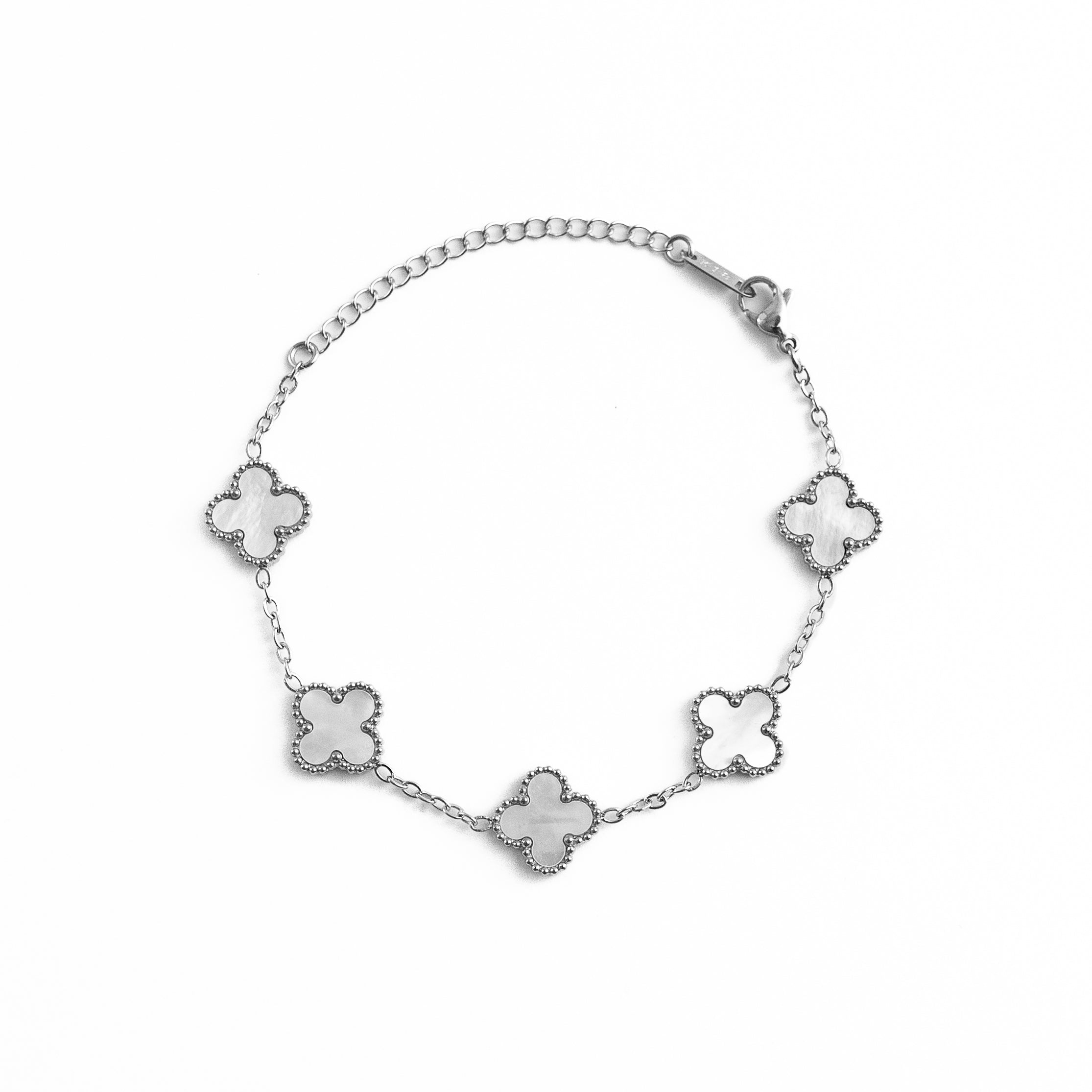 Silver Shine Clover Bracelet (Silver)