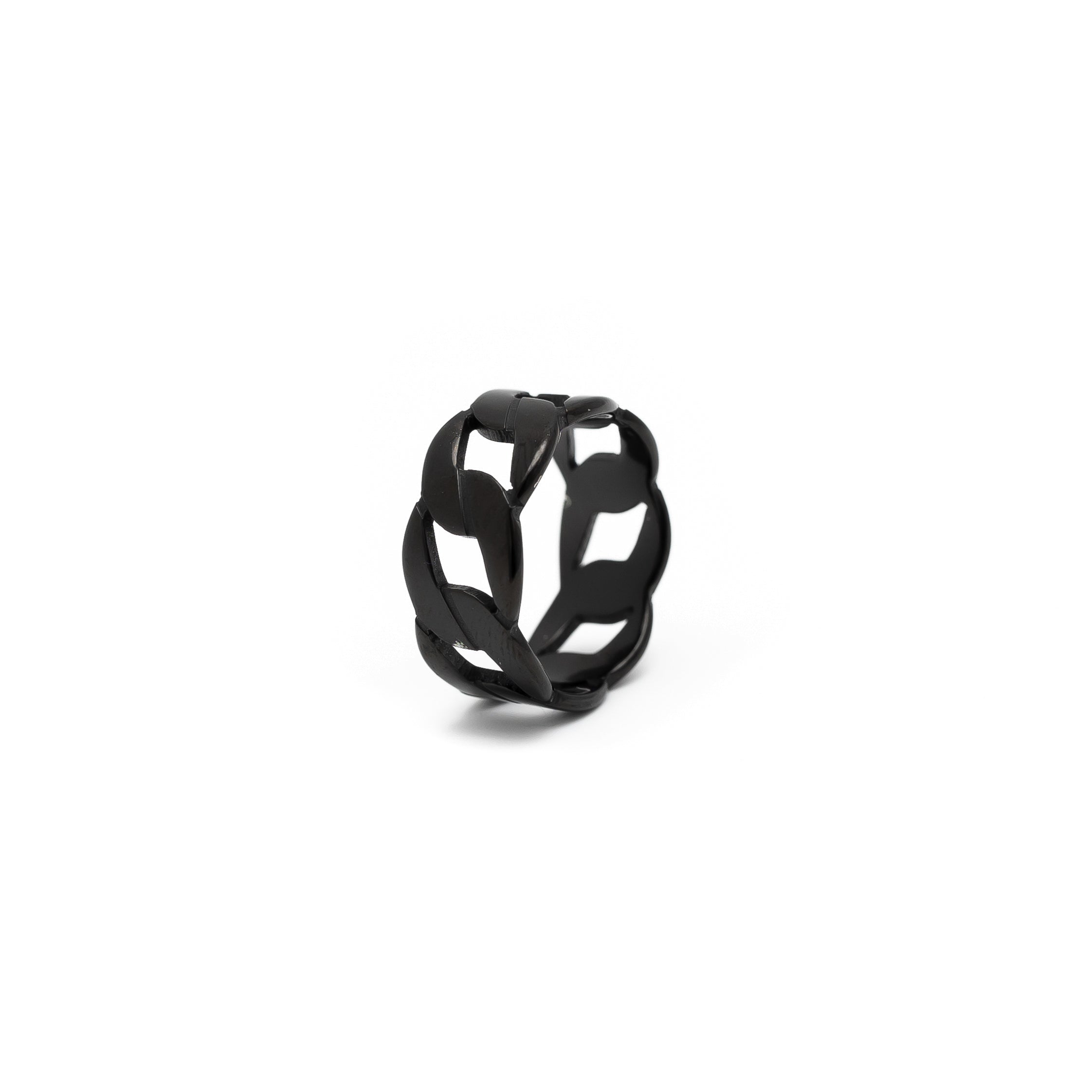 Hollow Cuban Ring (Black)