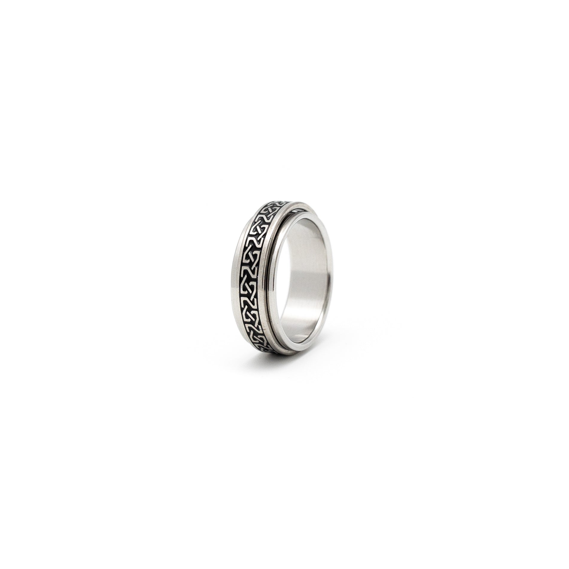 Patterned Spin Ring (Silver)